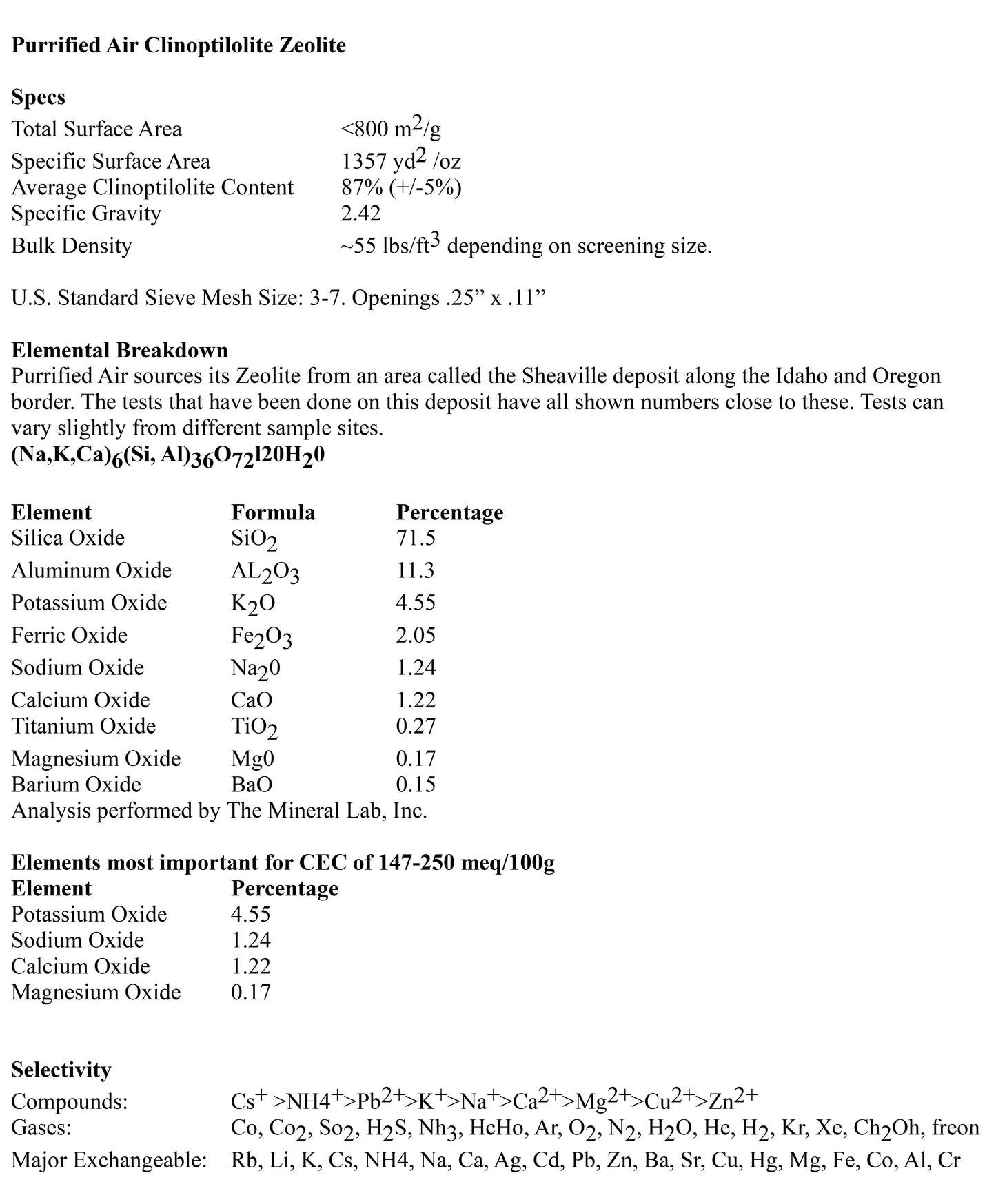 Zeolite | Bulk | Sizes 2-24 lbs. | Free shipping