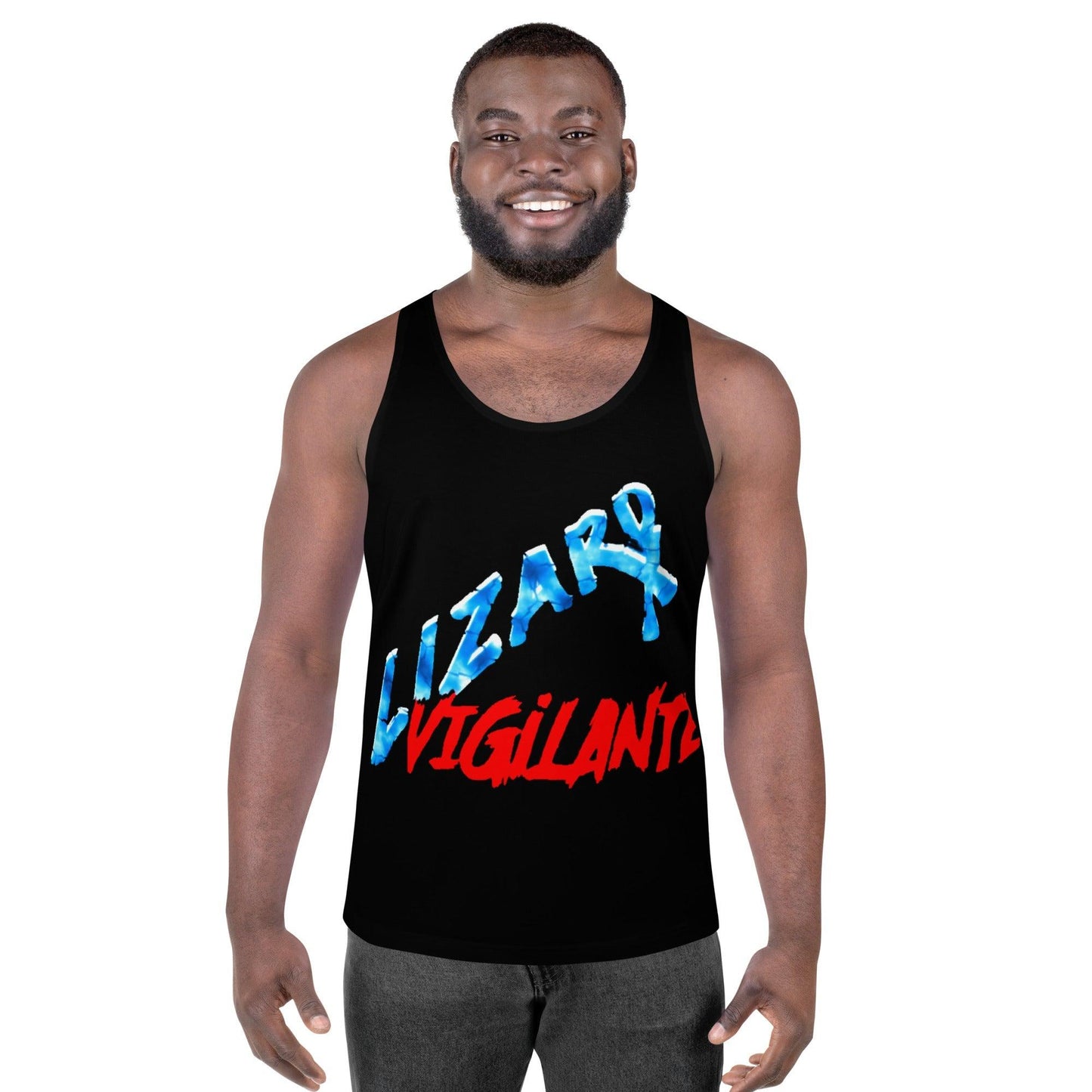 Lizard Vigilante Black Unisex Tank Top - Lizard Vigilante