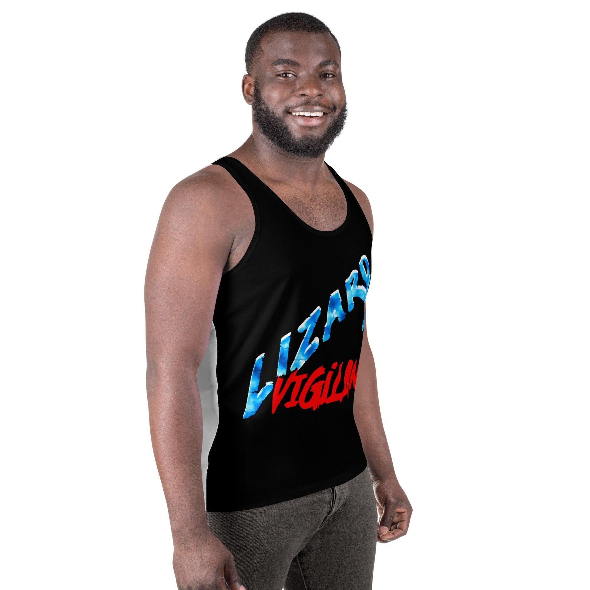 Lizard Vigilante Black Unisex Tank Top - Lizard Vigilante