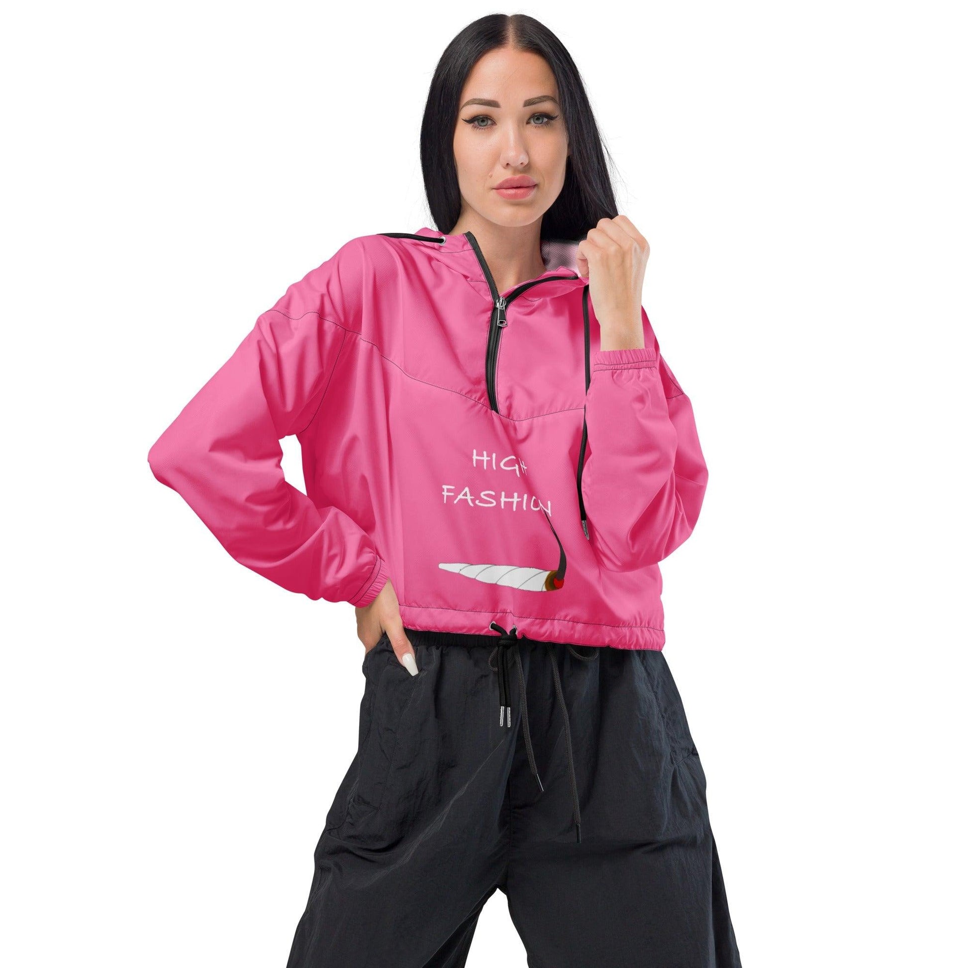 High Fashion With A Joint Women’s Cropped Windbreaker - Lizard Vigilante