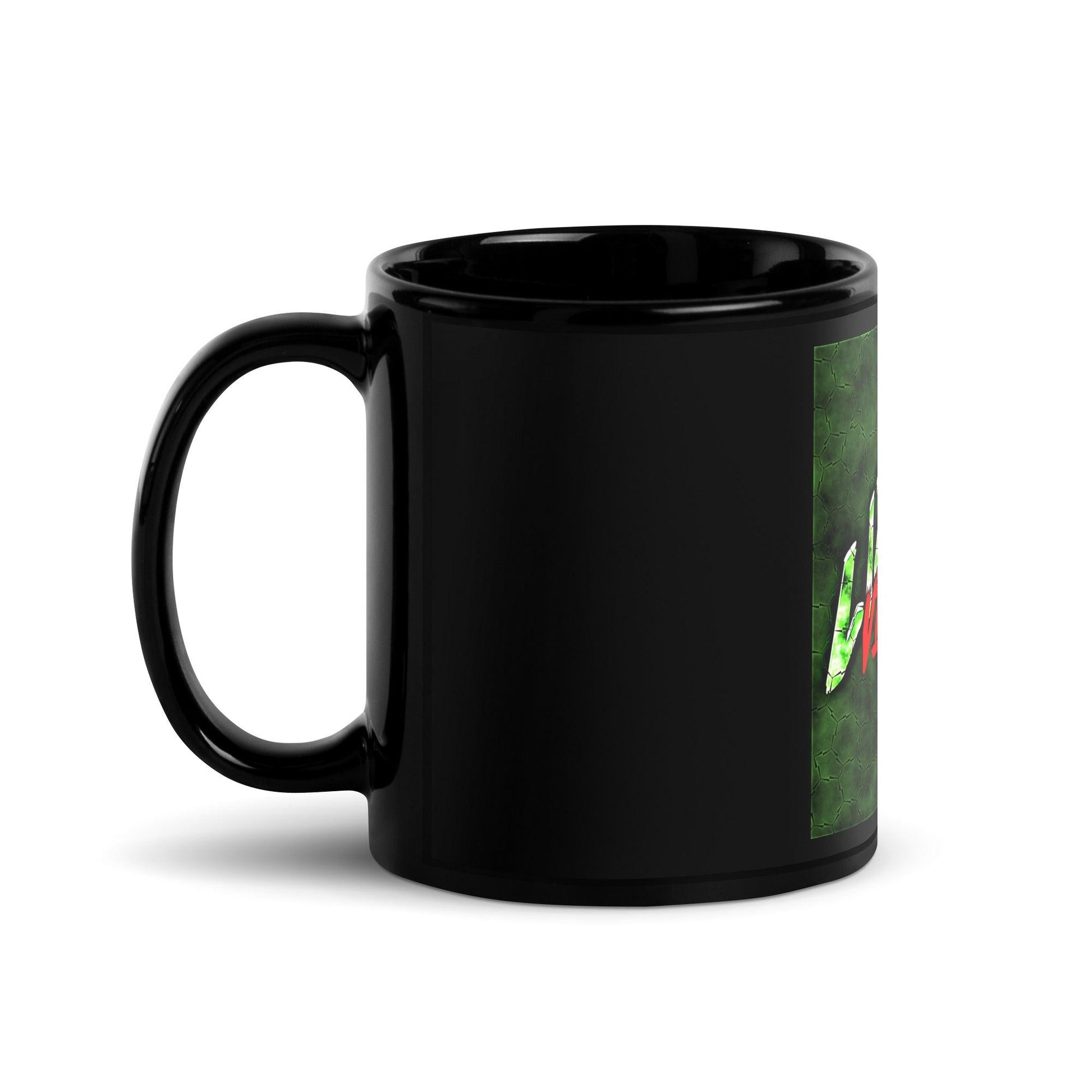 Lizard Vigilante Black Glossy Mug / Liz Vig Cup - Lizard Vigilante