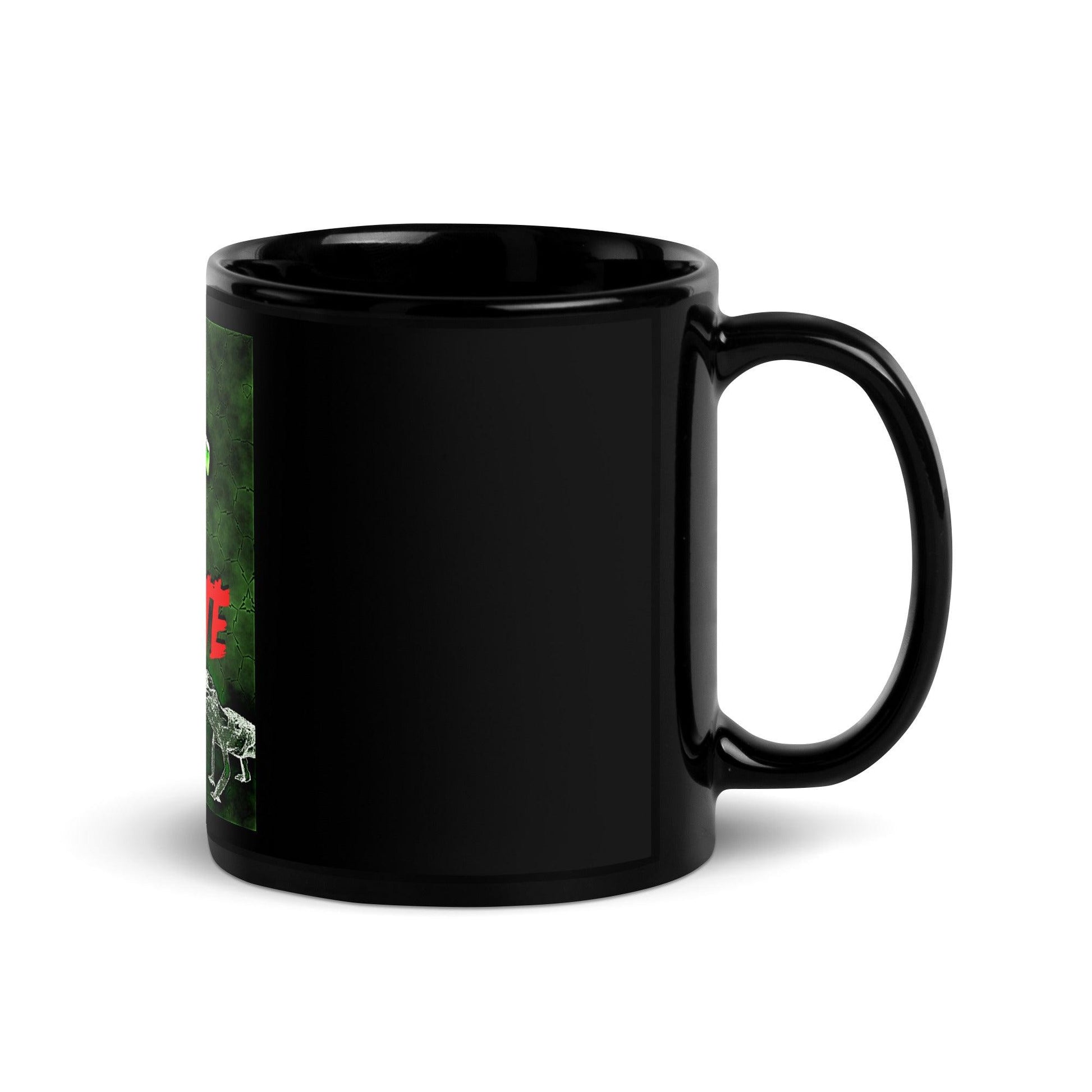 Lizard Vigilante Black Glossy Mug / Liz Vig Cup - Lizard Vigilante