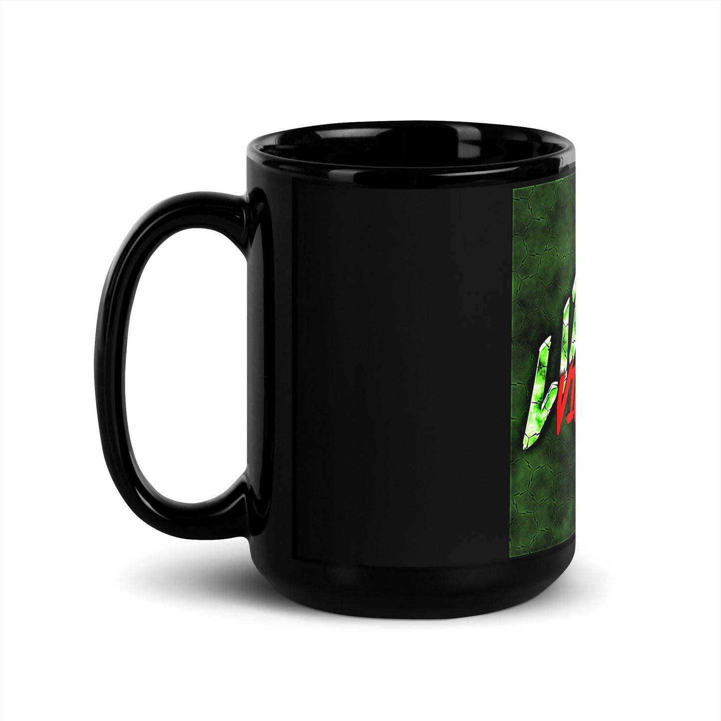 Lizard Vigilante Black Glossy Mug / Liz Vig Cup - Lizard Vigilante