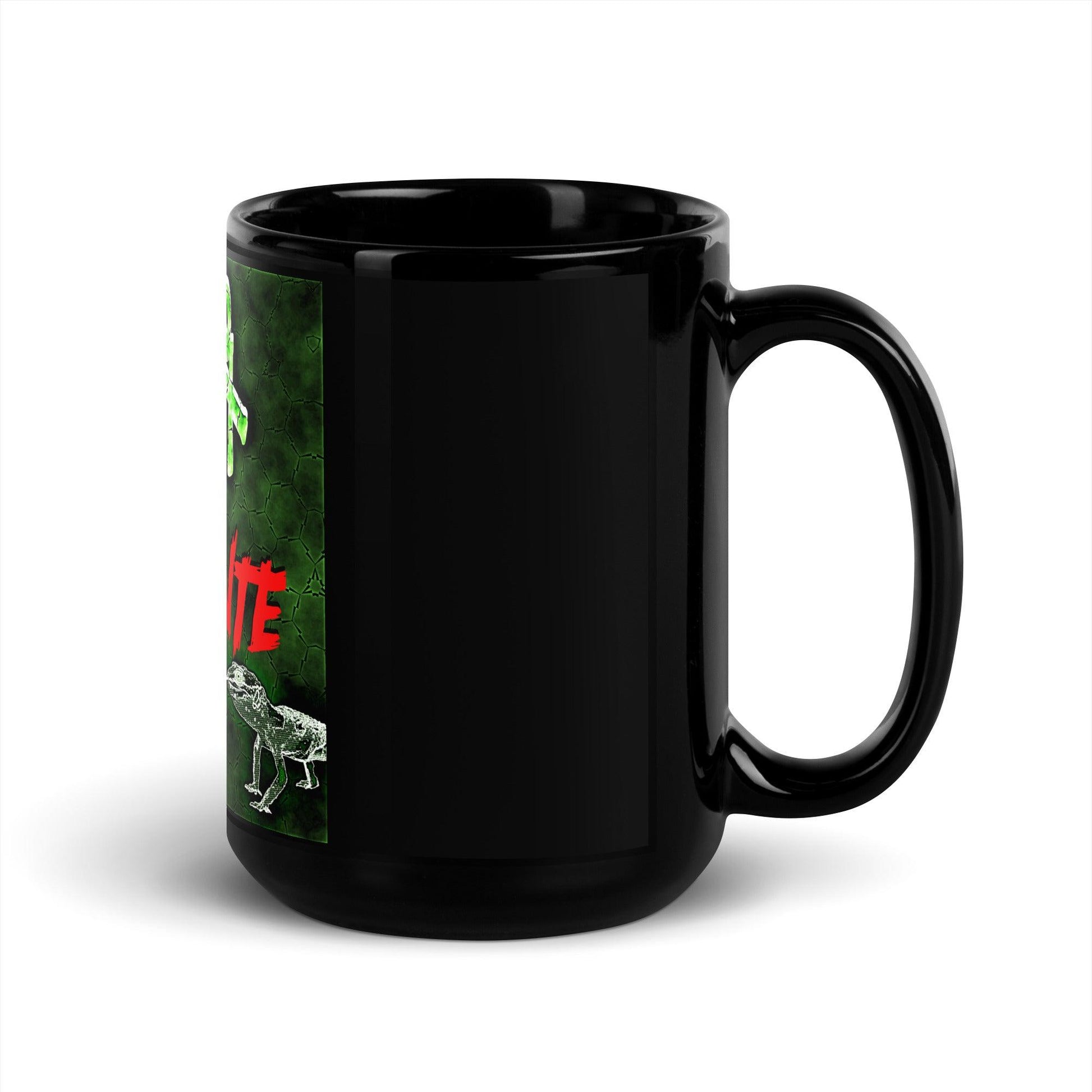 Lizard Vigilante Black Glossy Mug / Liz Vig Cup - Lizard Vigilante