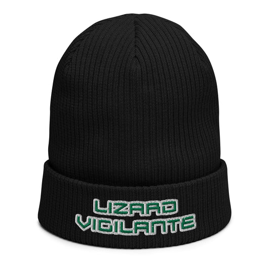 Lizard Vigilante Organic Ribbed Beanie Cap Hat Lid Headwear - Lizard Vigilante