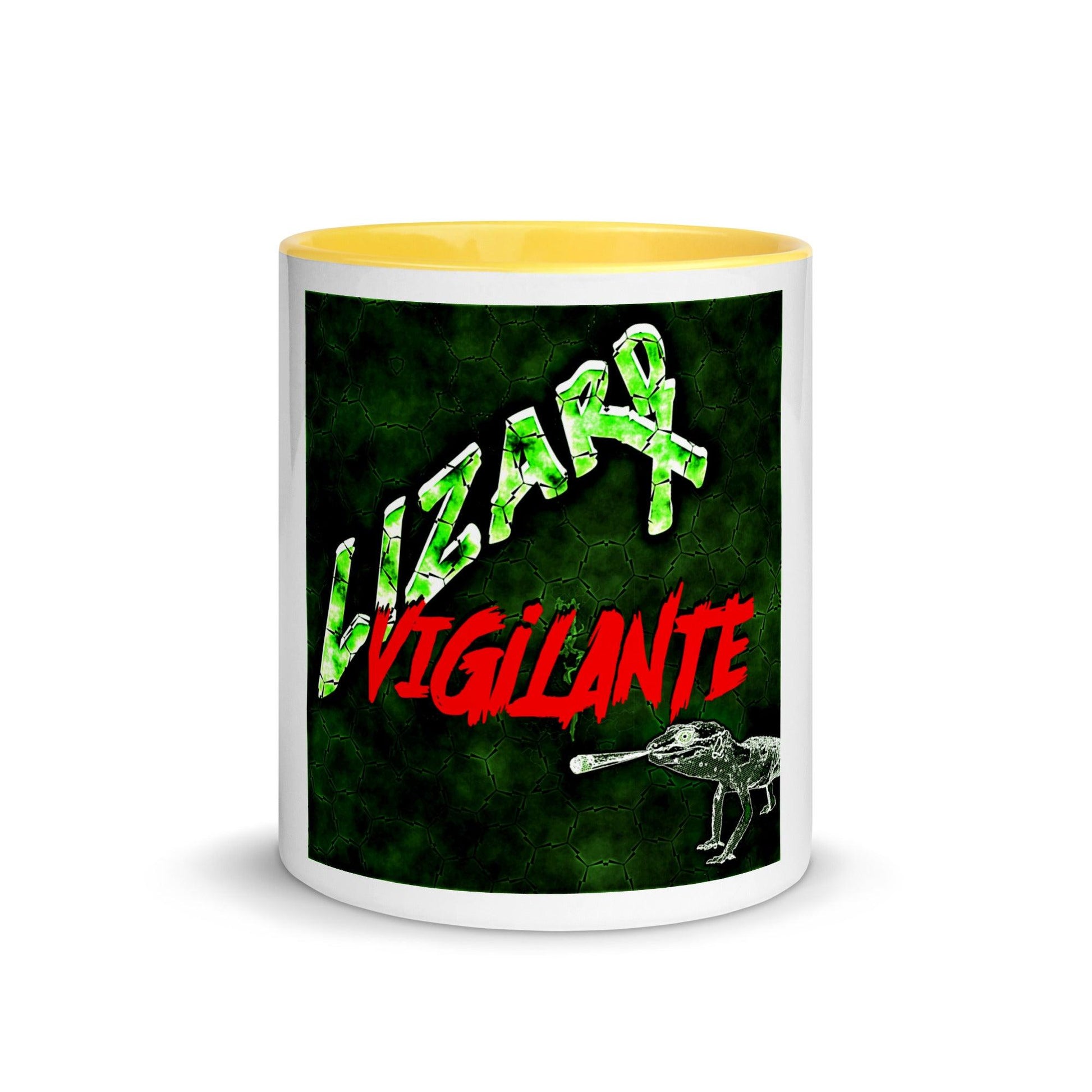 Lizard Vigilante Mug with Yellow Inside! Coffee Cup With the Liz Logo - Lizard Vigilante