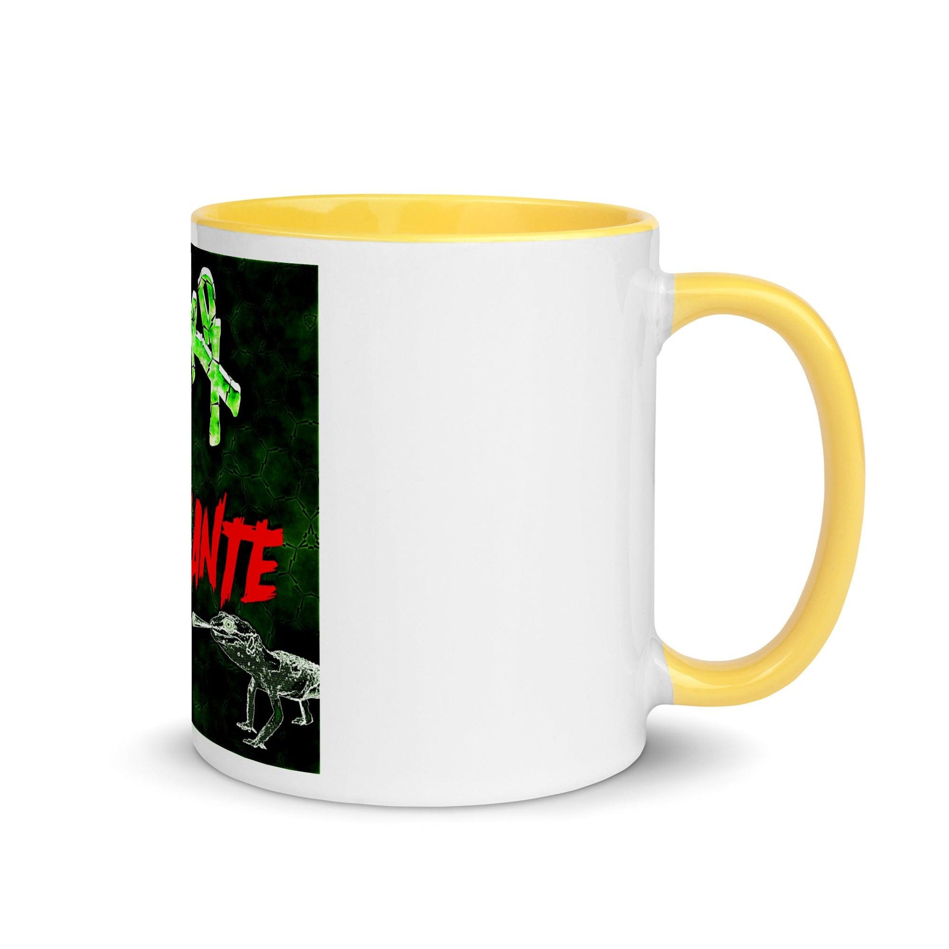 Lizard Vigilante Mug with Yellow Inside! Coffee Cup With the Liz Logo - Lizard Vigilante