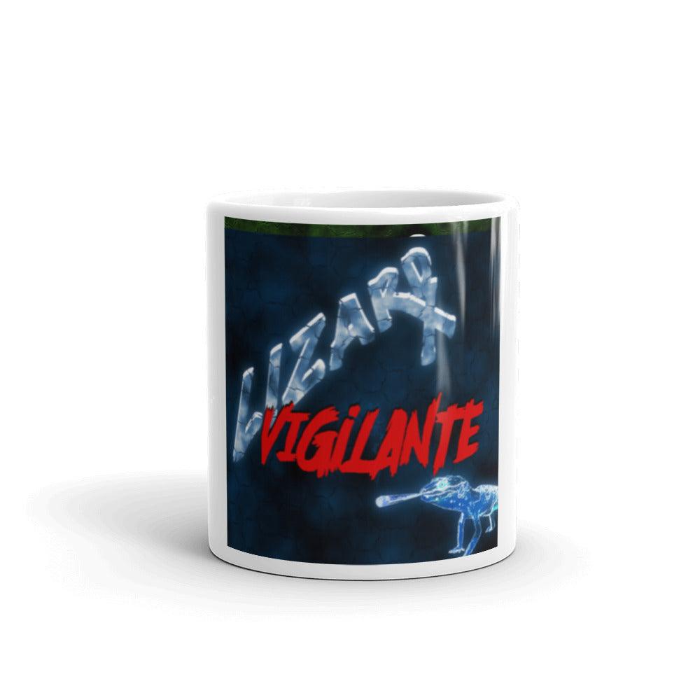 Blue Lizard Vigilante White Glossy Ceramic Mug Cup Dishwasher & Microwave Safe - Lizard Vigilante
